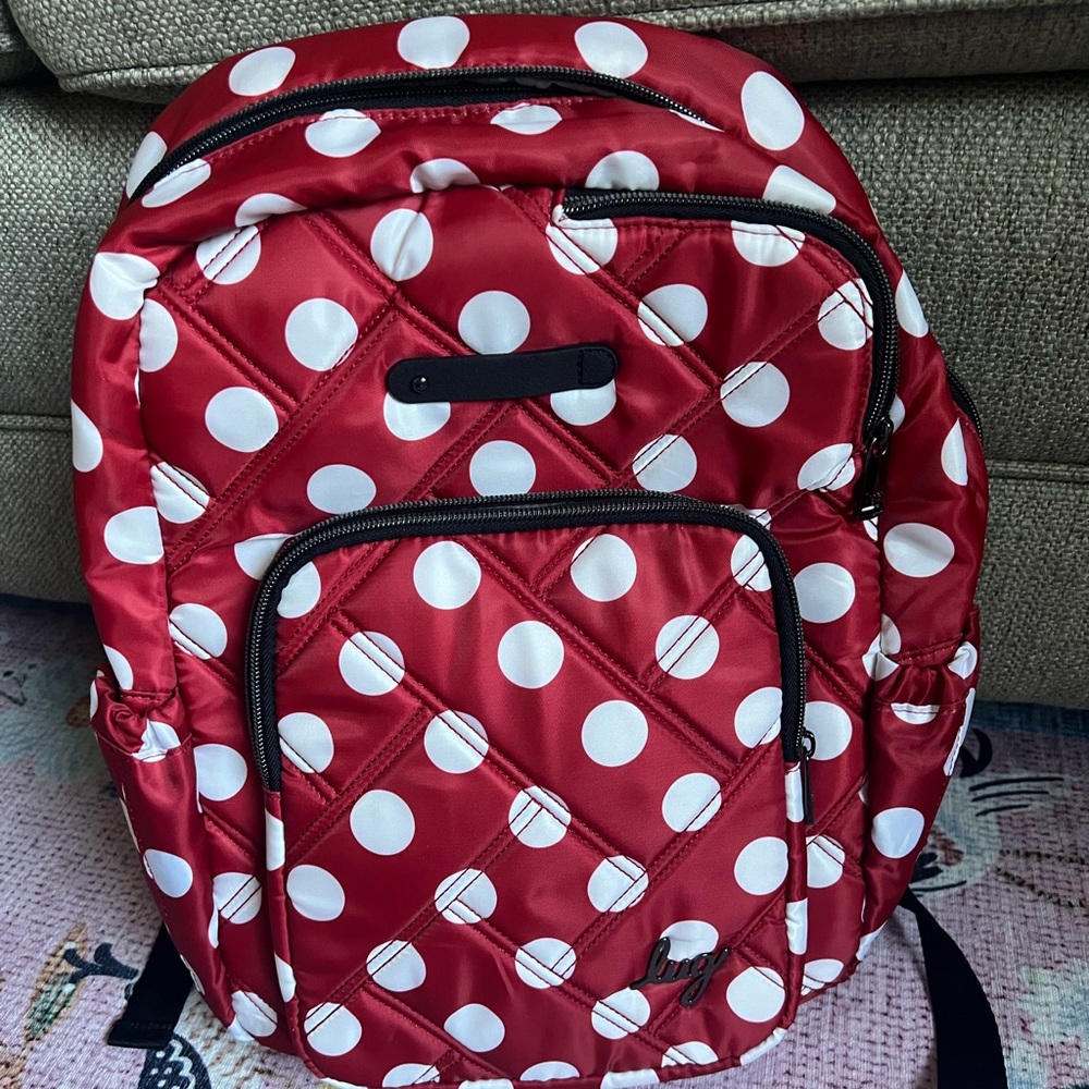 Lug Roadster Backpack - Large Crimson Dot